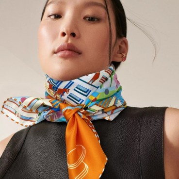 에르메스 여성 오렌지 스카프 - Hermes Womens Orange Scarf 