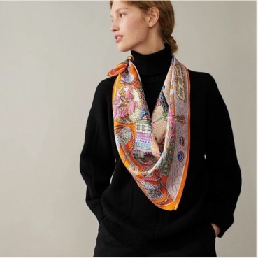에르메스 여성 오렌지 스카프 - Hermes Womens Orange Scarf 