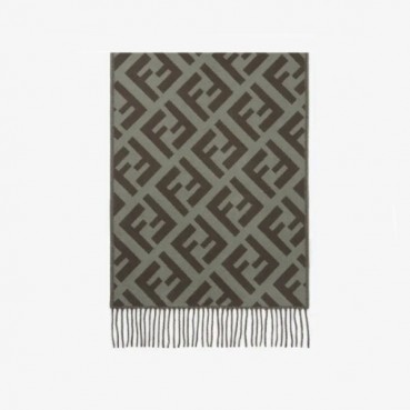 펜디 여성 카키 양면 머플러 - Fendi Womens Khaki Muffler 