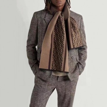 펜디 남성 브라운 머플러 - Fendi Mens Brown Muffler 