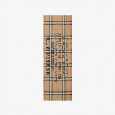 버버리 남/녀 카멜 머플러 - Burberry Unisex Camel Muffler 