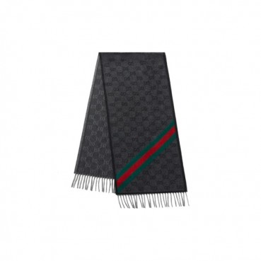 구찌 남성 블랙 머플러 - Gucci Mens Black Muffler 