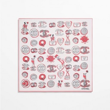 샤넬 여성 레드 스카프 - Chanel Womens Red Scarf 