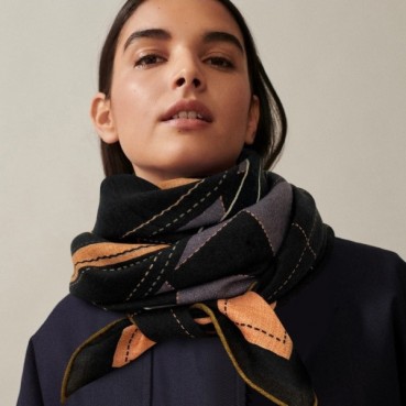 에르메스 여성 블랙 양면 스카프 - Hermes Womens Black Scarf 