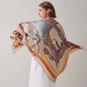 에르메스 여성 베이지 스카프 - Hermes Womens Beige Scarf 