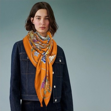 에르메스 여성 오렌지 스카프 - Hermes Womens Orange Scarf 