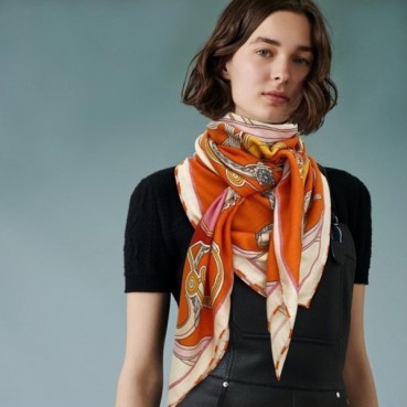 에르메스 여성 오렌지 스카프 - Hermes Womens Orange Scarf 