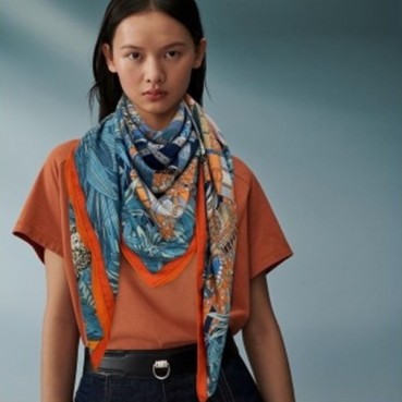 에르메스 여성 블루 양면 스카프 - Hermes Womens Blue Scarf 