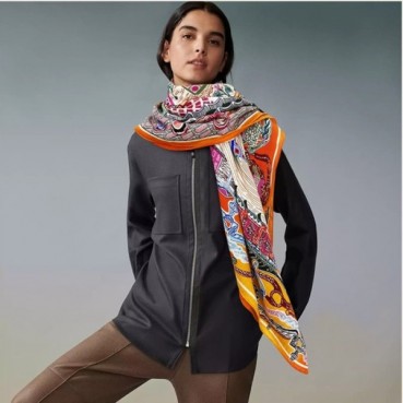 에르메스 여성 오렌지 스카프 - Hermes Womens Orange Scarf 