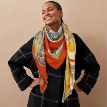 에르메스 여성 오렌지 스카프 - Hermes Womens Orange Scarf 