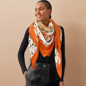 에르메스 여성 오렌지 스카프 - Hermes Womens Orange Scarf 