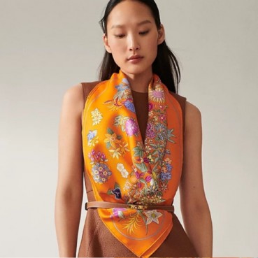 에르메스 여성 오렌지 스카프 - Hermes Womens Orange Scarf 