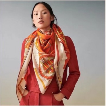 에르메스 여성 오렌지 스카프 - Hermes Womens Orange Scarf 