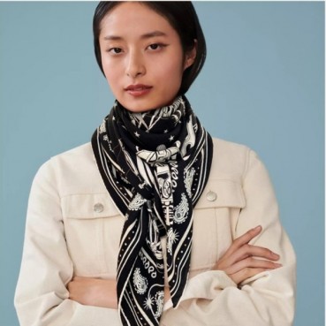 에르메스 여성 캐시 블랙 스카프 - Hermes Womens Black Scarf 