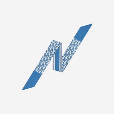 디올 여성 오블리크 콘플라워 블루 실크 트윌 미차 스카프 【매장-50만원대】 