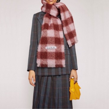 아크네 남/녀 버건디 머플러 - Acne Unisex Burgundy Muffler 