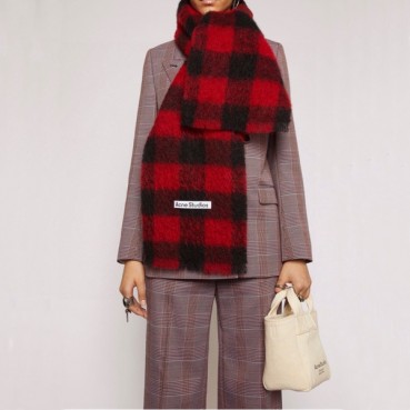 아크네 남/녀 레드 머플러 - Acne Unisex Red Muffler 