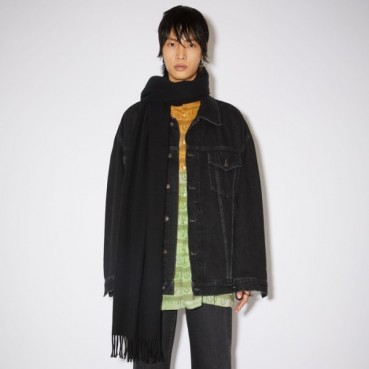 아크네 남/녀 블랙 머플러 - Acne Unisex Black Muffler 