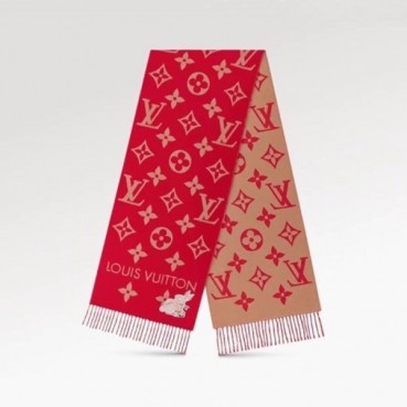 루이비통 남/녀 레드 머플러 - Louis vuitton Unisex Red Muffler 