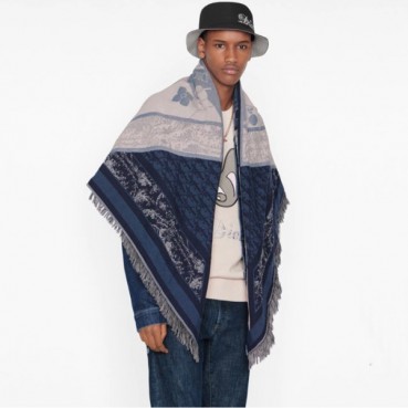 디올 남/녀 네이비 스카프 - Dior Unisex Navy Scarf 