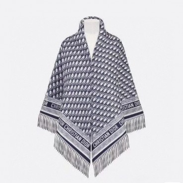디올 남/녀 오블리크 네이비 머플러 - Dior Unisex Navy Muffler 