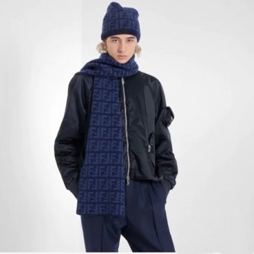 펜디 남/녀 블루 머플러 - Fendi Unisex Blue Muffler 