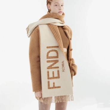 펜디 남/녀 카멜 머플러 - Fendi Unisex Camel Muffler 