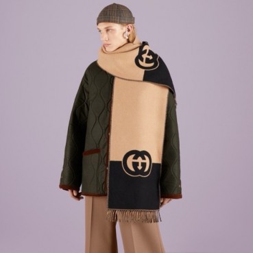 구찌 남성 베이지 머플러 - Gucci Mens Beige Muffler 