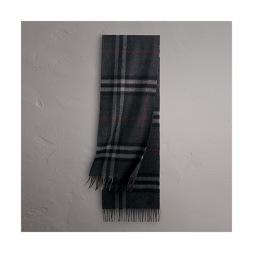 [버버리] 클래식 체크 캐시미어 남여공용 차콜 스카프 bu0016w - Burberry Classic Check Cashmere Charcoal Scarf