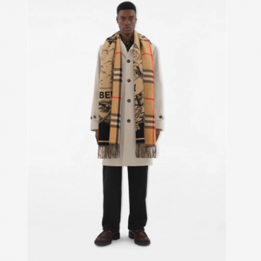 버버리 남/녀 카멜 머플러 - Burberry Unisex Camel Muffler 