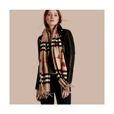 [버버리] 체크 하트 클래식 캐시미어 스카프 bu0005w - Burberry Classic Hearts Check Cashmere Scarf