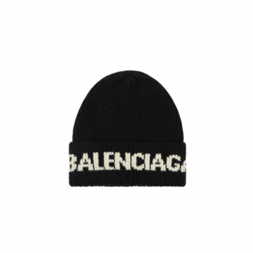 발렌시아가 남/녀 블랙 비니 - Balenciaga Unisex Black Beanie 