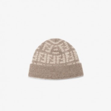 펜디 남/녀 베이지 비니 - Fendi Unisex Beige Beanie 