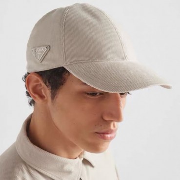 프라다 남/녀 아이보리 볼캡 - Prada Unisex Ivory Ballcap 