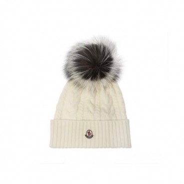 몽클레어 여성 화이트 비니 - Moncler Womens White Beanie 