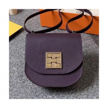 Hermes 2019 Mosaic Epsom Leather Mini Shoulder Bag - 에르메스 2019 모자이크 엡송 레더 여성용 미니 숄더백 HERB0802, 퍼플(금장)