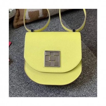 Hermes 2019 Mosaic Epsom Leather Mini Shoulder Bag - 에르메스 2019 모자이크 엡송 레더 여성용 미니 숄더백 HERB0797, 라이트옐로우(은장)