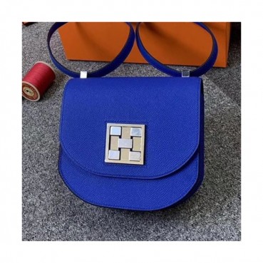 Hermes 2019 Mosaic Epsom Leather Mini Shoulder Bag - 에르메스 2019 모자이크 엡송 레더 여성용 미니 숄더백 HERB0793, 블루(은장)
