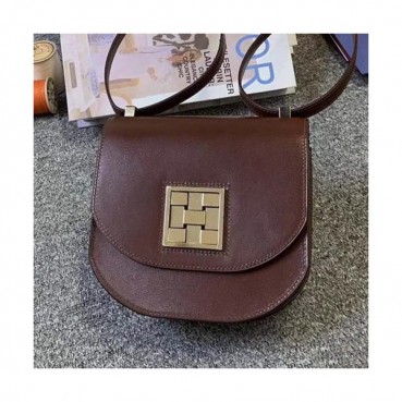 Hermes 2019 Mosaic Box Leather Mini Shoulder Bag - 에르메스 2019 모자이크 복스 레더 여성용 미니 숄더백 HERB0789, 브라운(금장)