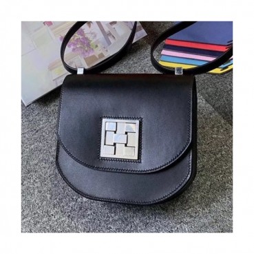 Hermes 2019 Mosaic Box Leather Mini Shoulder Bag - 에르메스 2019 모자이크 복스 레더 여성용 미니 숄더백 HERB0788, 블랙(은장)