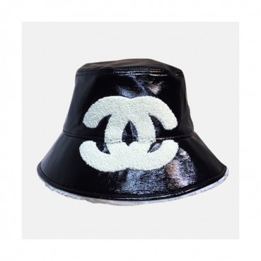 Chanel 2019 Ladies Leather & Lambs Wool Cap - 샤넬 2019 여성용 레더 & 램스울 모자 CHAM0120, 블랙