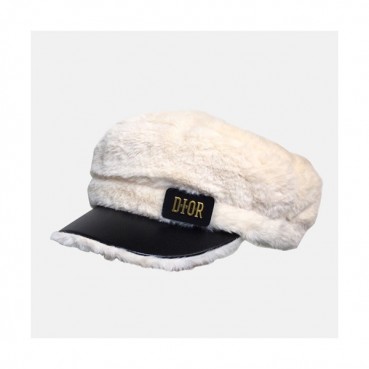 Dior 2019 Ladies Fur & Leather Cap - 디올 2019 여성용 퍼 & 레더 모자 DIOM0026, 화이트