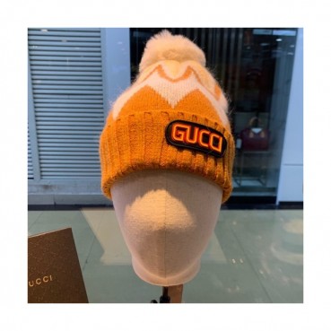 Gucci 2019 Ladies Knit & Rabbit Fur Cap - 구찌 2019 여성용 니트 & 래빗 퍼 모자 GUCM0031, 옐로우