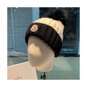 Moncler 2019 Ladies Knit & Fox Fur Cap - 몽클레어 2019 여성용 니트 & 폭스 퍼 모자 MONM0007, 화이트