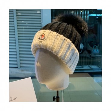 Moncler 2019 Ladies Knit & Fox Fur Cap - 몽클레어 2019 여성용 니트 & 폭스 퍼 모자 MONM0006, 블랙
