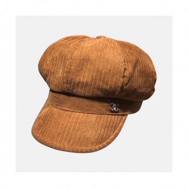 Chanel 2019 Ladies Corduroy Cap - 샤넬 2019 여성용 골덴 모자  CHAM0074, 브라운
