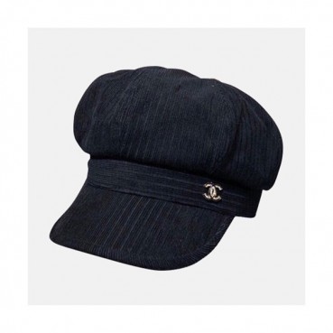 Chanel 2019 Ladies Corduroy Cap - 샤넬 2019 여성용 골덴 모자 CHAM0072, 블랙