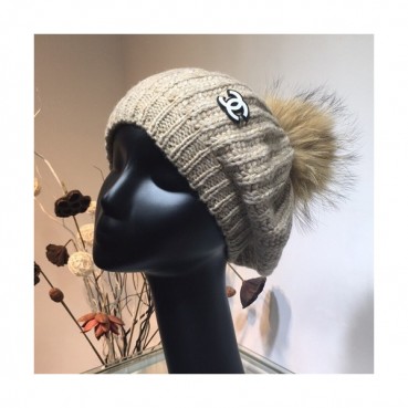 Chanel 2019 Ladies Knit & Fox Fur Cap - 샤넬 2019 여성용 니트&폭스퍼 모자 CHAM0054, 카키
