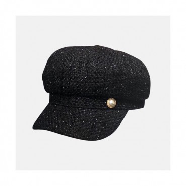 Chanel 2019 Ladies Tweed Cap - 샤넬 2019 여성용 트위드 모자 CHAM0043, 블랙
