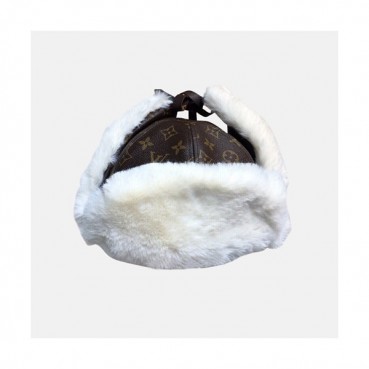 Louis Vuitton 2019 Ladies Canvas & Fur Cap - 루이비통 2019 여성용 캔버스 & 퍼 모자 LOUM0004, 브라운